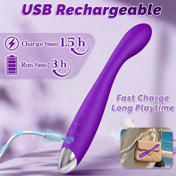SMD G-Hook, G-Spot Vibrator Bendable με 10 Vibration Modes, Purple