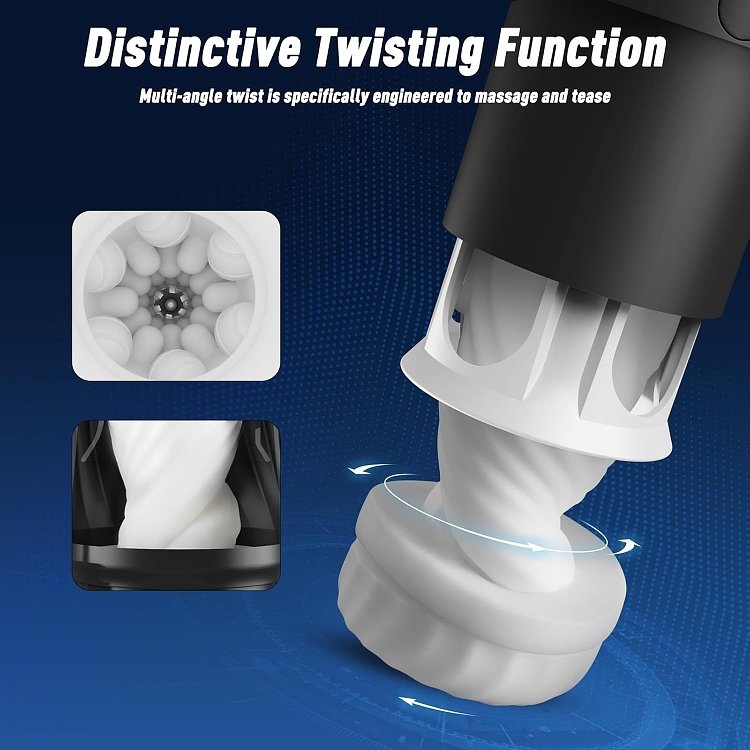 Tracy's Dog Steelcan Automatic Male Masturbator, 3 Twisting and 5 Thrusting Vibration Modes, Heating Function, Black