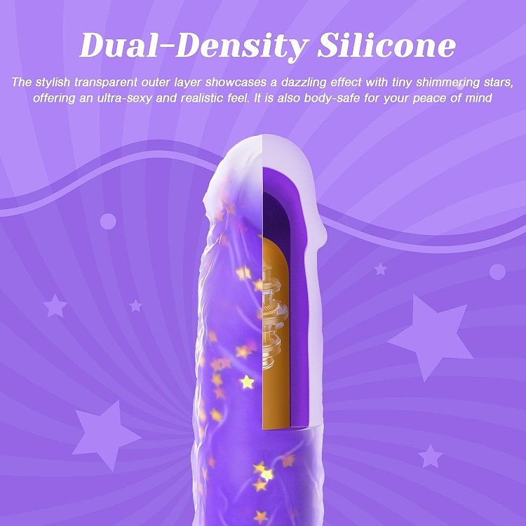 Tracy’s Dog JeliVoy Realistic Dildo 23.5cm με Remote, Λειτουργία Thrusting & Heating, Purple