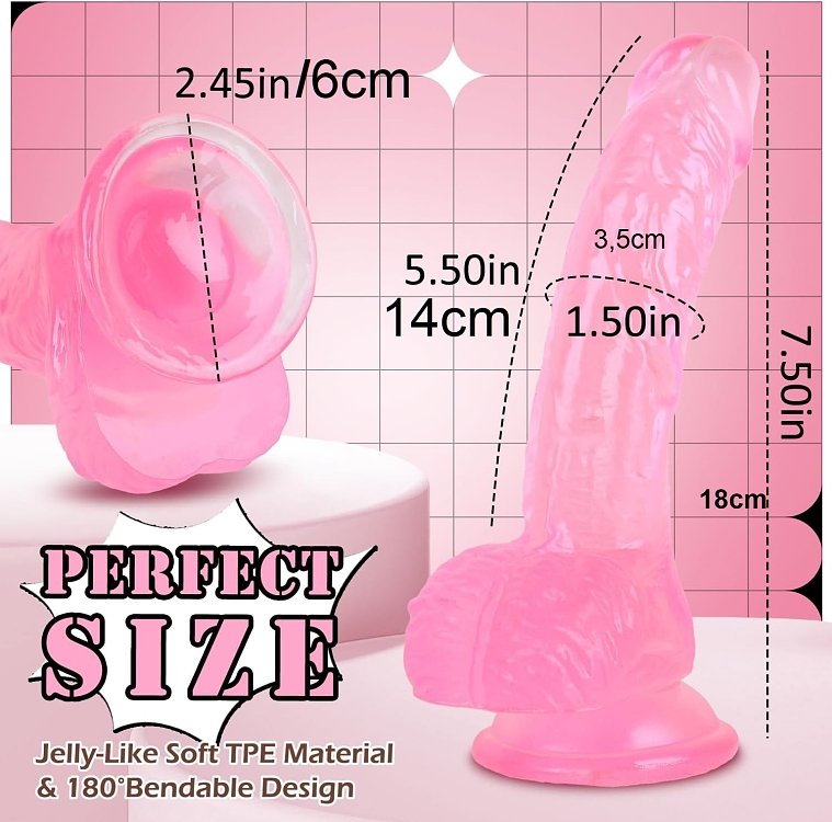 SMD Vanguard, Realistic Dildo 18cm Ρεαλιστικό Dildo με Βεντούζα, Pink