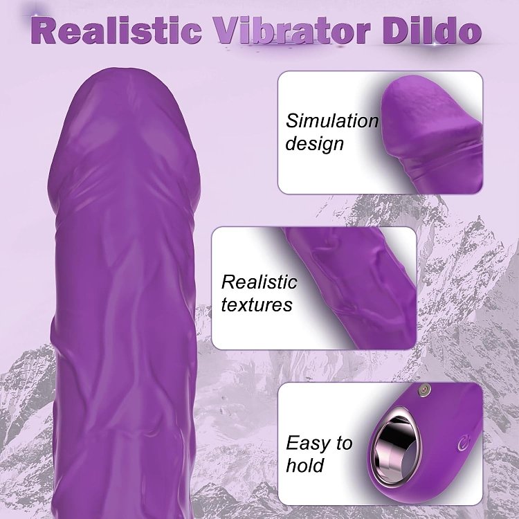 SMD Jumper Pocket, Realistic Vibrator Dildo 18cm Ρεαλιστικός Δονητής, Purple