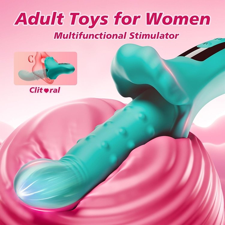 SMD Erotikon, Rose Clitoral Stimulation and G Spot Vibrator 2-in1, Διπλός Δονητής με 27 Stimulating Modes, Green
