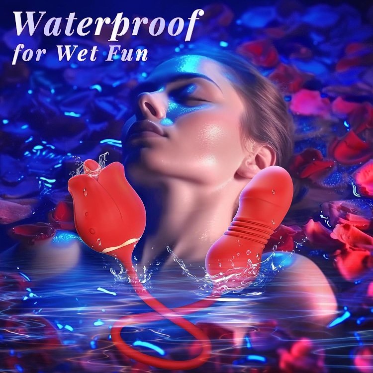 SMD Dessert Rose Double, 4-in-1 Dildo, Vibrator and Licker, Pink