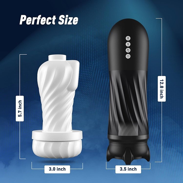 Tracy's Dog Steelcan Automatic Male Masturbator, 3 Twisting and 5 Thrusting Vibration Modes, Heating Function, Black