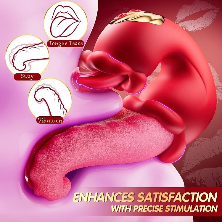 SMD Tongistador, Dual Tongue Vibrator με 10 Licking & Thrusting Modes, Red