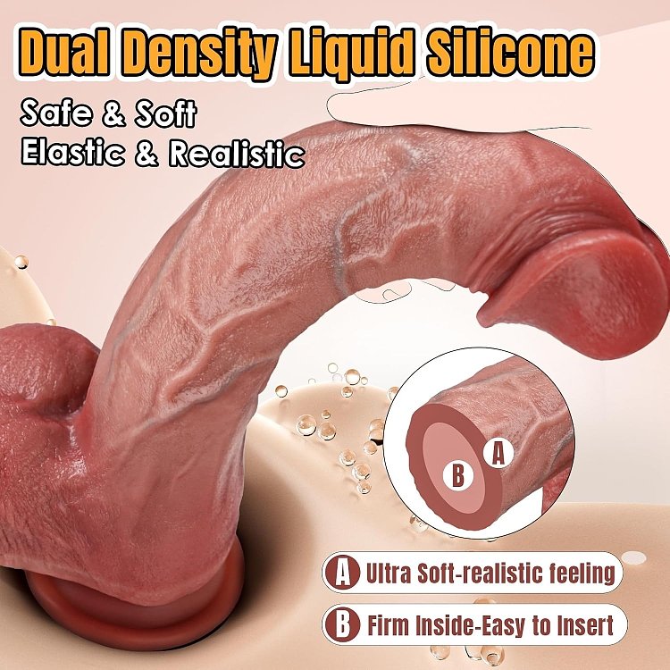 SMD Big Stranger, Realistic Dildo with Dual Layer Silicone, Ρεαλιστικό Ομοιώμα Πέους με Όρχεις και Βεντούζα, 28cm, Flesh