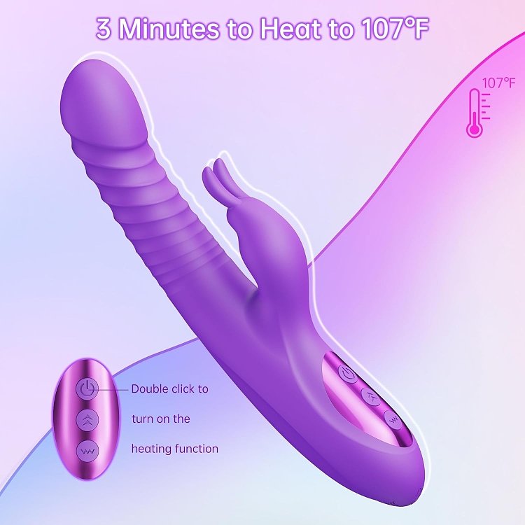SMD Liberator Premium Multifunction Rabbit 360° Vibrator With Rotating, Thrusting & Heating Special Function, 24.5 cm, Purple