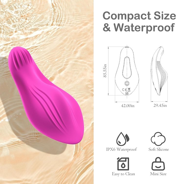 SMD Wearable Panty Thrill Vibrator, App-Controlled Portable Butterfly Vibrator for Couples, 9 Modes, IPX7 Waterproof, Purple