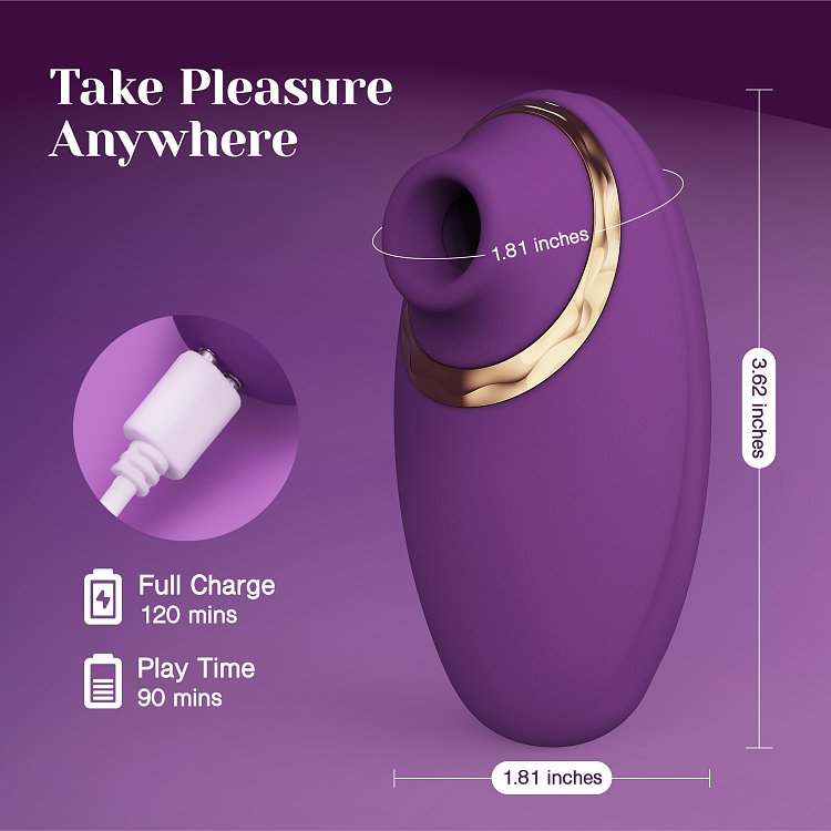Tracy's Dog Flamingo S Clitoral Sucking Vibrator, 8 Intensities, Purple