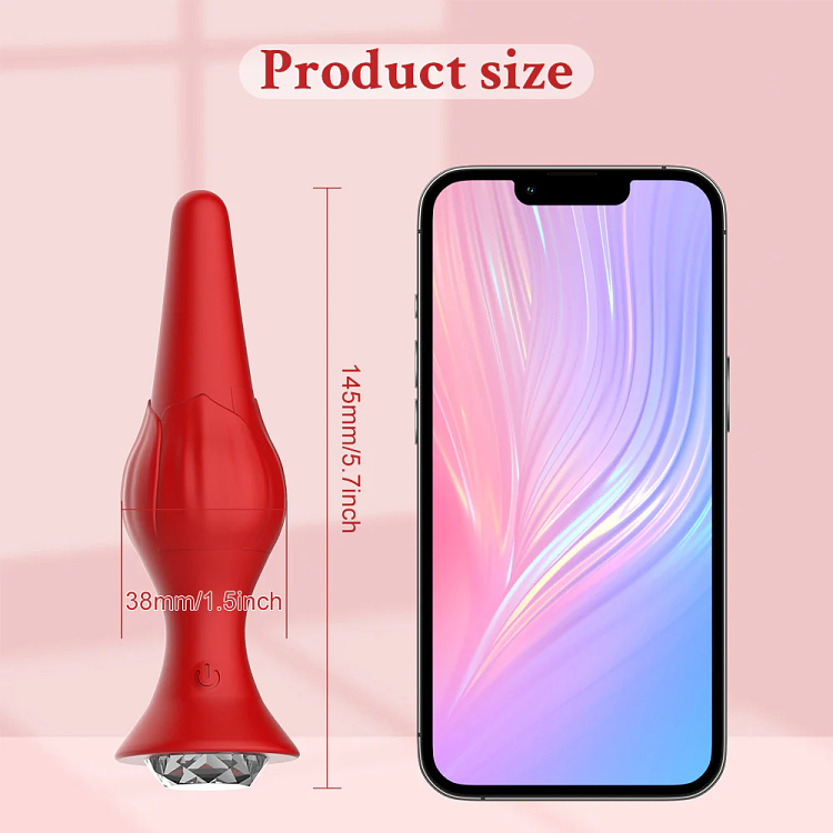 SMD The Smart Plug, App Controlled Butt Plug Vibrator, Πρωκτική Σφήνα με Δόνηση με Χειρισμό μέσω Κινητού & Remote, Red