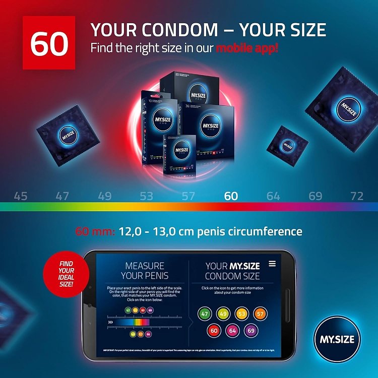 My Size Pro Condoms 60mm, Size 5 XL, 10pcs