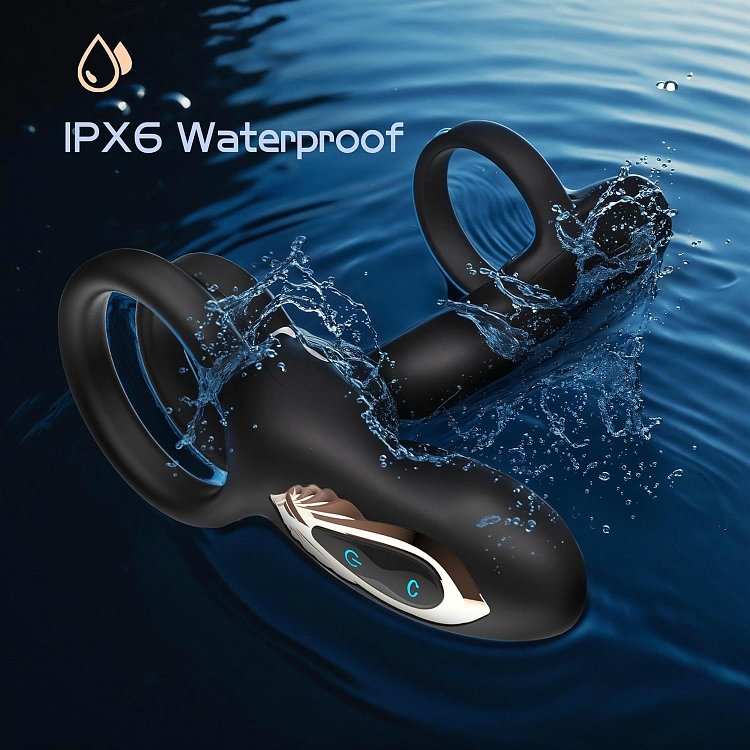SMD Nutbuster, 4-in-1 Vibrating Cock Ring with 360° Twisting G-Spot Stimulator & Penis Enhancer με Remote, Black