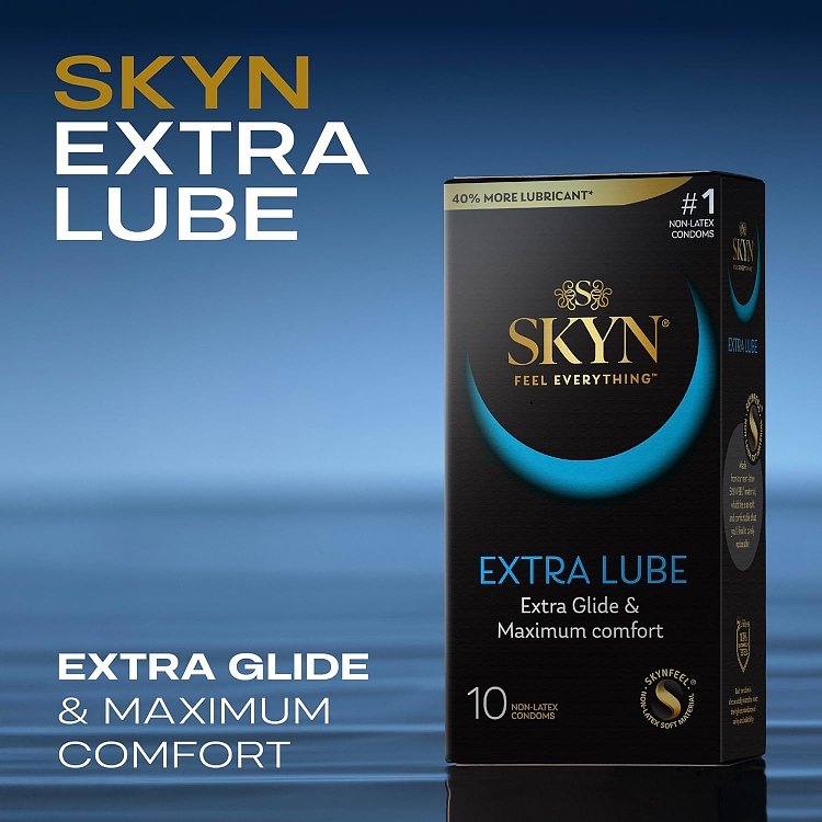 Skyn Extra Lube Condoms without Latex, Maximum Comfort 10pcs