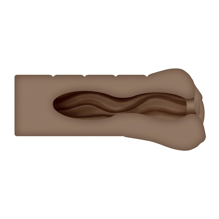 SMD Vixen Trio Fun, Set of 3 Masturbators with 3D Textured Realistic Pussy, Ass & Mouth + Vibrating Ring, Brown