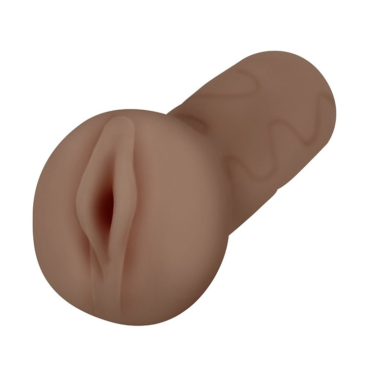 SMD Vixen Trio Fun, Set of 3 Masturbators with 3D Textured Realistic Pussy, Ass & Mouth + Vibrating Ring, Brown