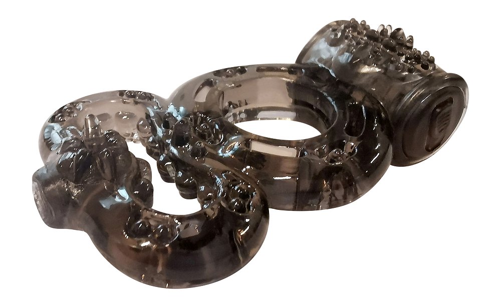 SMD Vixen Trio Fun, Set of 3 Masturbators with 3D Textured Realistic Pussy, Ass & Mouth + Vibrating Ring, Brown