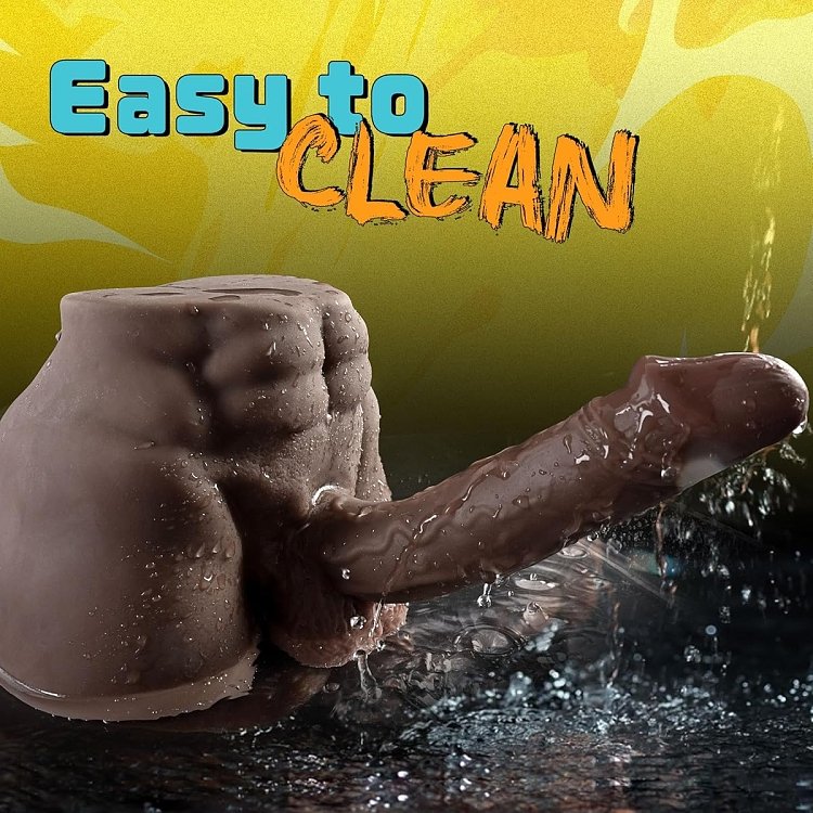 SMD Dual Mandingo, 2-in-1 Sex Doll With 19cm Bendable Dildo and Tight Anus, Black