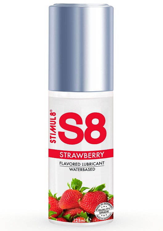 S8 Waterbased Flavored Lube Strawberry, Λιπαντικό Γεύση Φράουλα 125ml