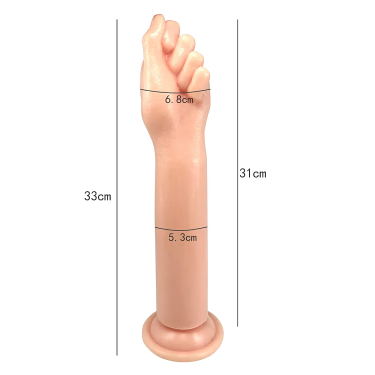 SMD Gripper, Fist Dildo with Suction Cup 33cm, Fist with Suction Cup Base, Light Flesh