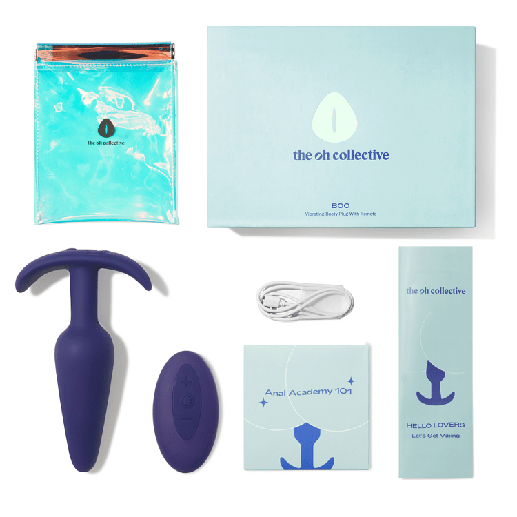 The Oh Collective BOO, Remote control Butt Plug, Vibrating Anal Plug & Wireless Function, Midnight Purple