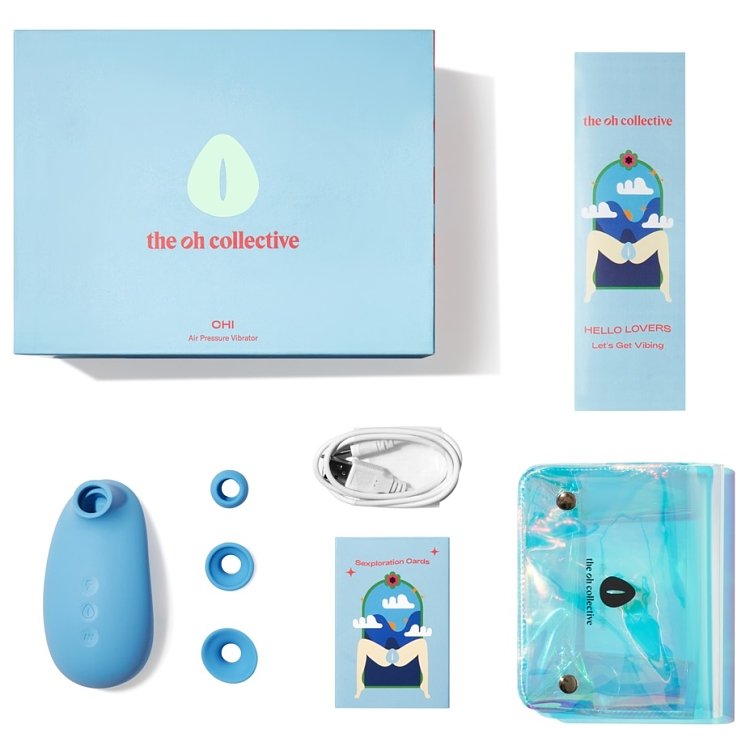 The Oh Collective Chi, Air Pressure Suction Vibrator, Αναρροφητής Αιδοίου, 5 Vibrations & 5 Intensities, Romantic Blue