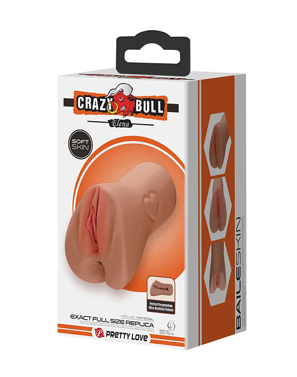 Crazy Bull Elena, Vagina Masturbator with 3D Textured Realistic Pussy, Brown