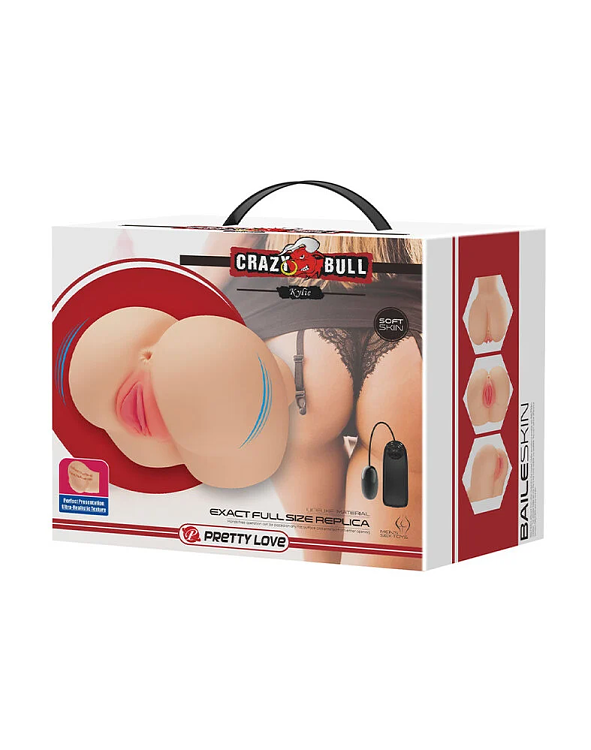 Crazy Bull Kylie, Vagina & Anus Masturbator Δονούμενο, Full Size Replica, Flesh