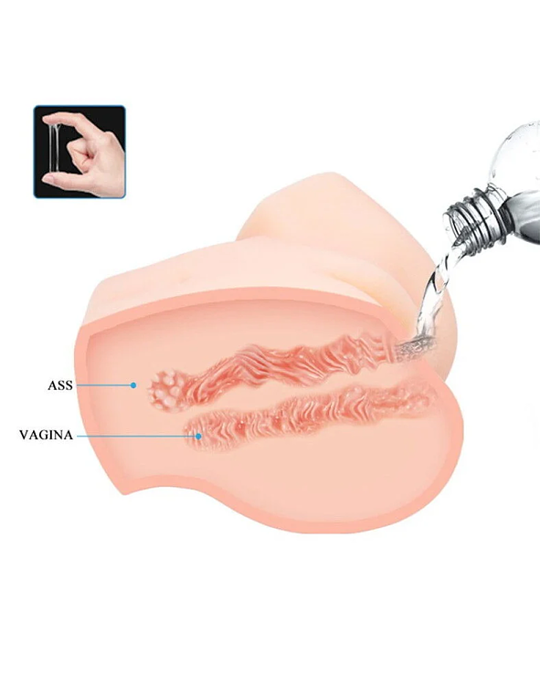 Crazy Bull Veronica, Vagina & Anus Masturbator Δονούμενο, Life-Like Skin, Flesh
