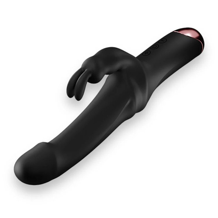 SMD Bunnie Hero, Rabbit Clitoral Stimulation and G Spot Vibrator 2-in1, Διπλός Δονητής με 10 Vibrating Modes, Black