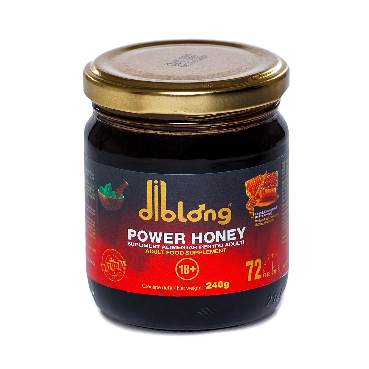Diblong Power Honey, Aphrodisiac Honey with Ginseng, Maca & 20 herbal extracts, 43gr