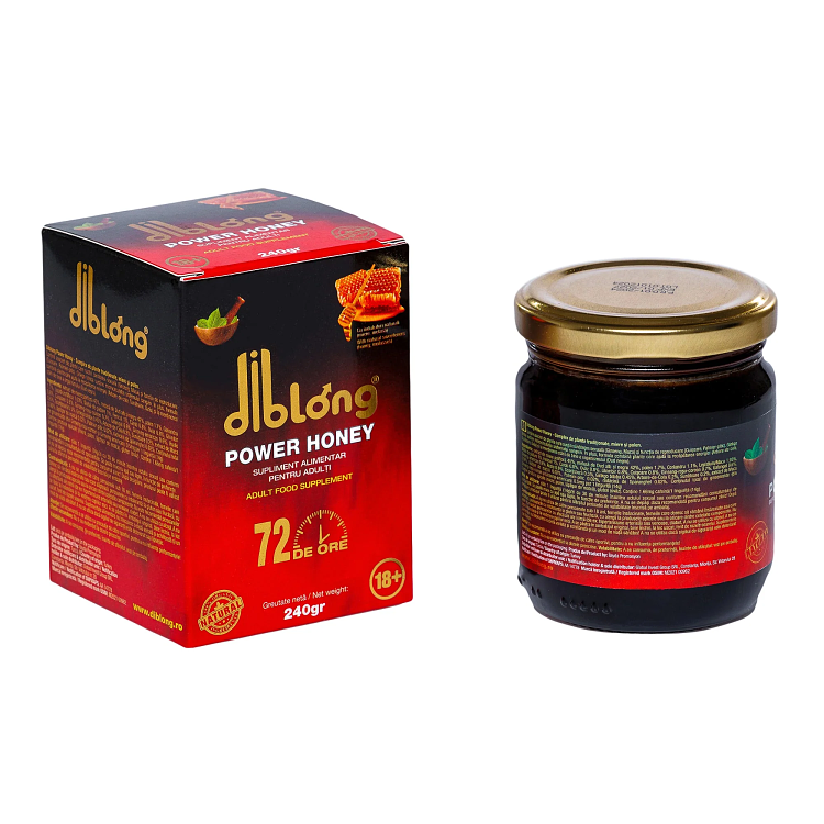 Diblong Power Honey, Aphrodisiac Honey with Ginseng, Maca & 20 herbal extracts, 43gr