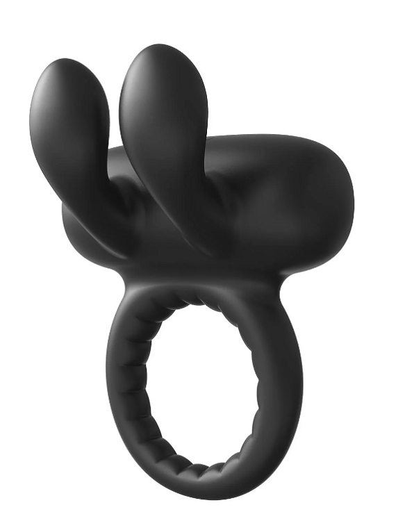 Dream Toys Ramrod Rabbit, Vibrating Cockring, Δαχτυλίδι Πέους Δονούμενο Σιλικόνης, Black