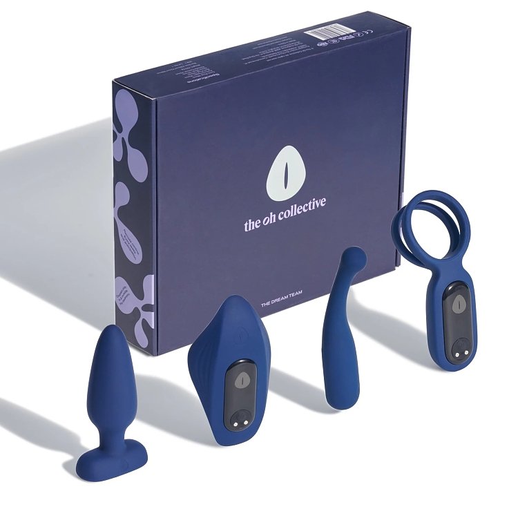 The Oh Collective Dream Team, Couples Sex Toy Set 4 Vibrators with 1 Remote Control & Cock Ring