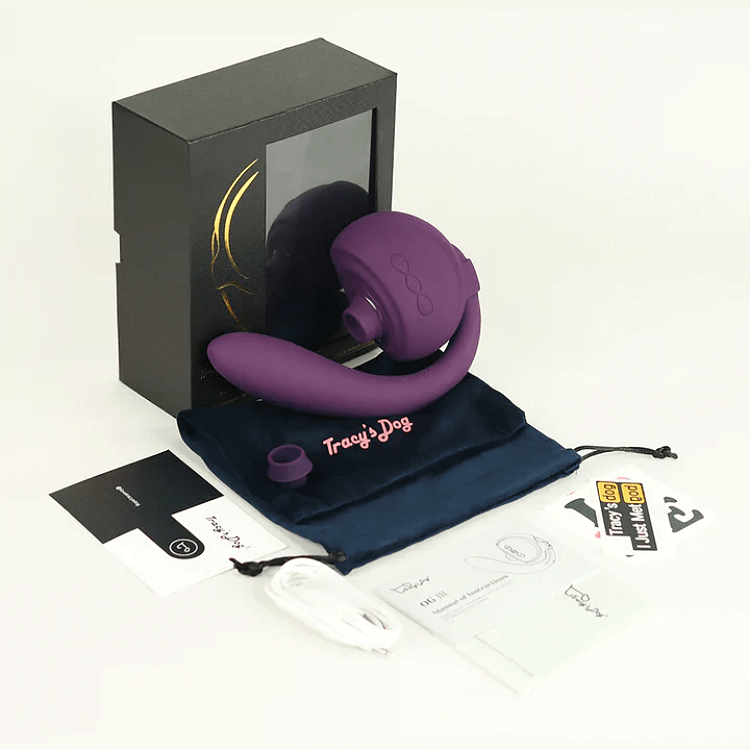 Tracy's Dog OG3 Clitoral Sucking Vibrator, Dual G-Spot & Clitoris Stimulation, 10 Vibration & Suction Modes, Purple