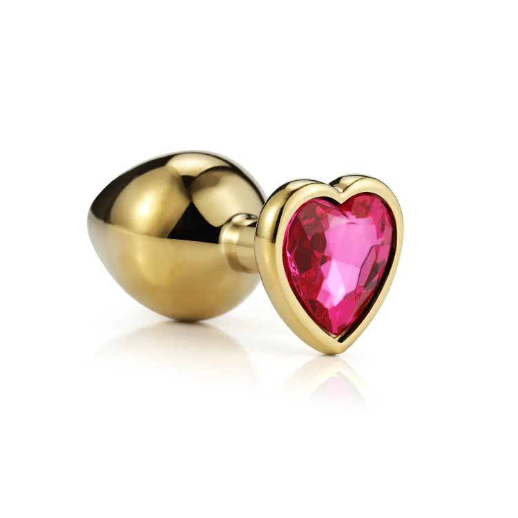 SMD Butt Plug, Πρωκτική Σφήνα S 7cm, Golden / Purple Heart