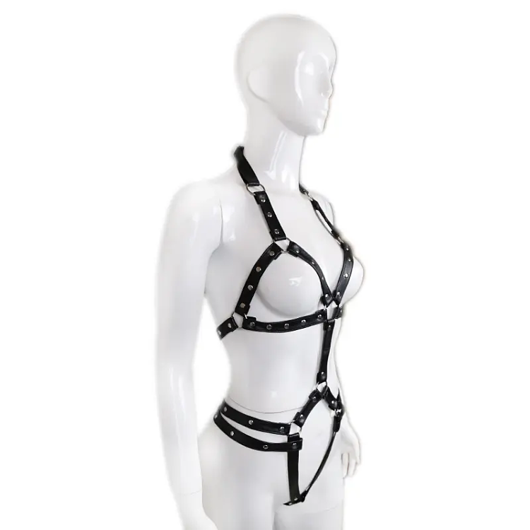 SMD ArmorClad, Fullbody Leather Harness, Leather Straps, Black