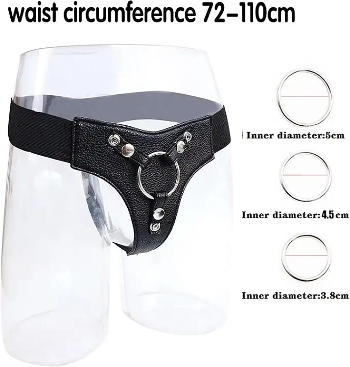 SMD HexBelt, Strap On Harness από Vegan Leather & Adjustable Waist and Thighs, Black