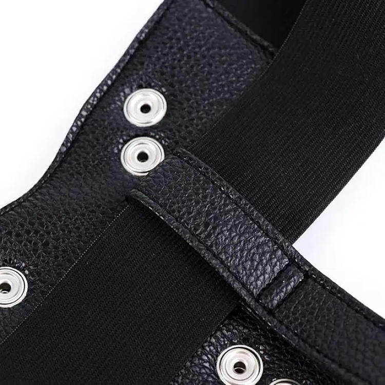 SMD HexBelt, Strap On Harness από Vegan Leather & Adjustable Waist and Thighs, Black