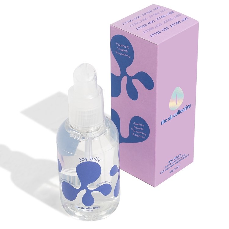 The Oh Collective Joy Jelly, Tingling & Motion Lotion Lube 100ml, Λιπαντικό & Διεγερτικό Gel, 100% Vegan, Clear Blue