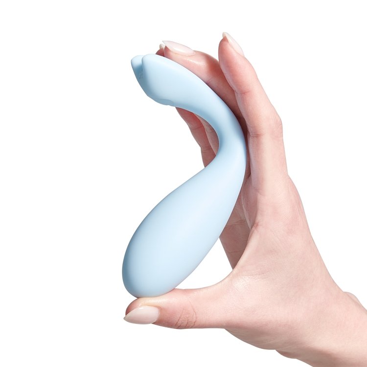 The Oh Collective KIT, Clitoral & G-Spot Vibrator, Κλειτοριδικός & G-Spot Δονητής, 3 intensities & 5 vibrations, Clear Sky Blue