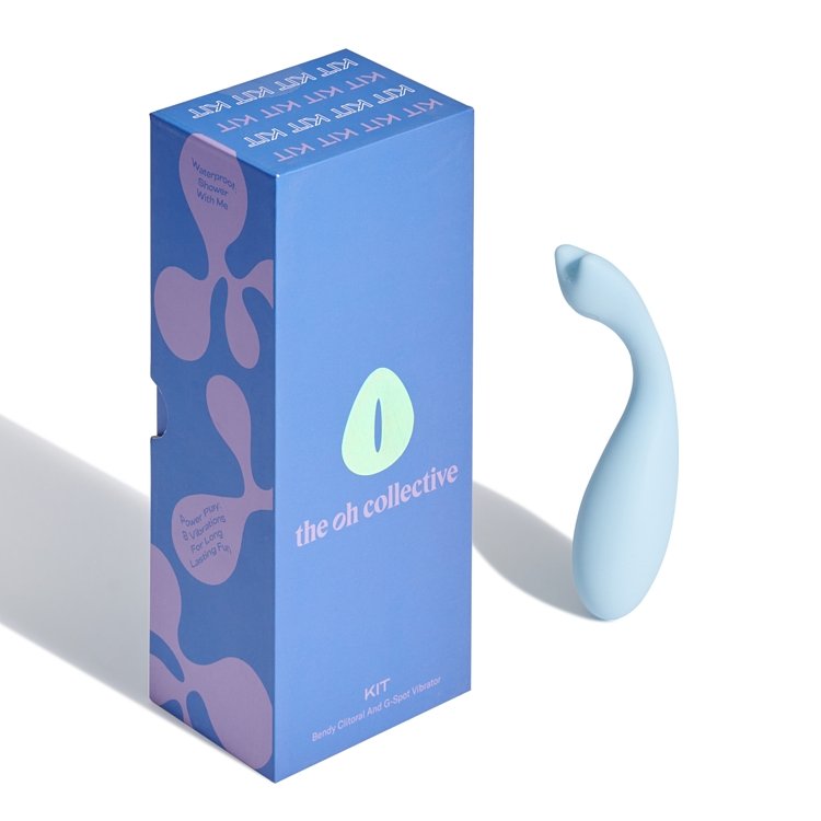 The Oh Collective KIT, Clitoral & G-Spot Vibrator, Κλειτοριδικός & G-Spot Δονητής, 3 intensities & 5 vibrations, Clear Sky Blue