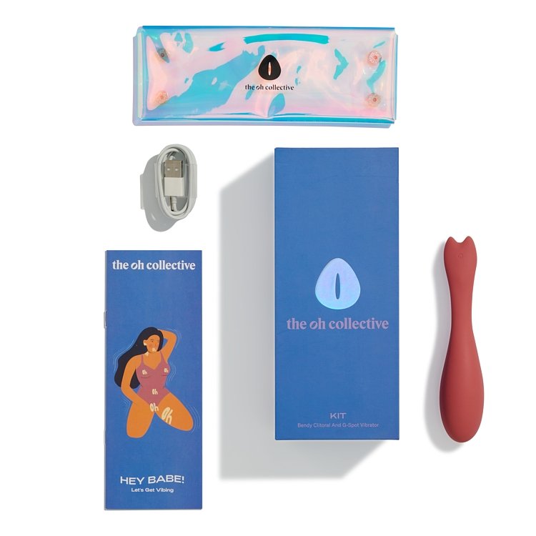The Oh Collective KIT, Clitoral & G-Spot Vibrator, Κλειτοριδικός & G-Spot Δονητής, 3 intensities & 5 vibrations, Coral
