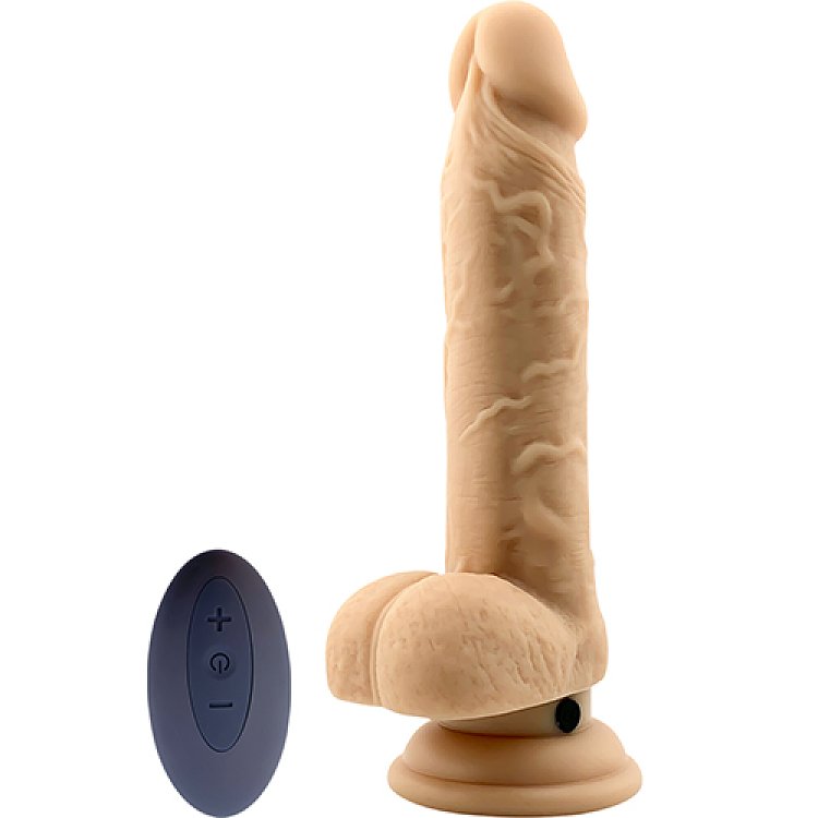 SMD O-Hero, Vibrating Premium Silicone Dildo, Remote Controlled, 10 Vibrations, 22cm, Flesh