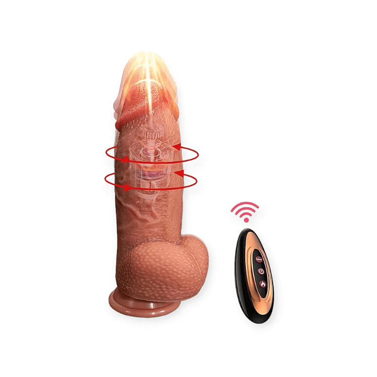SMD Legend Thick, Realistic Vibrator Dildo 21,5cm με Remote, Thrusting & Heating Function, 9 Modes, Flesh