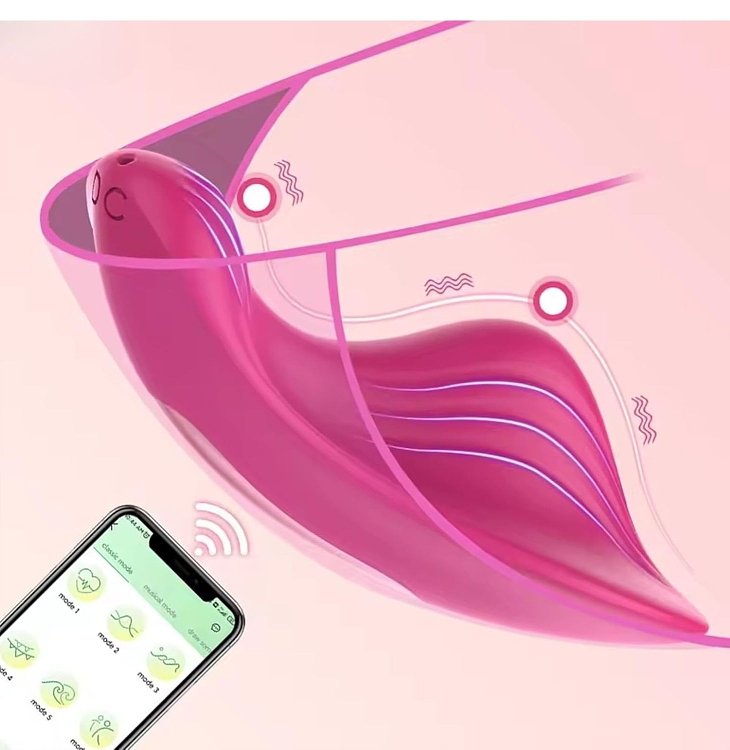 SMD Wearable Panty Thrill Vibrator, App-Controlled Portable Butterfly Vibrator for Couples, 9 Modes, IPX7 Waterproof, Purple