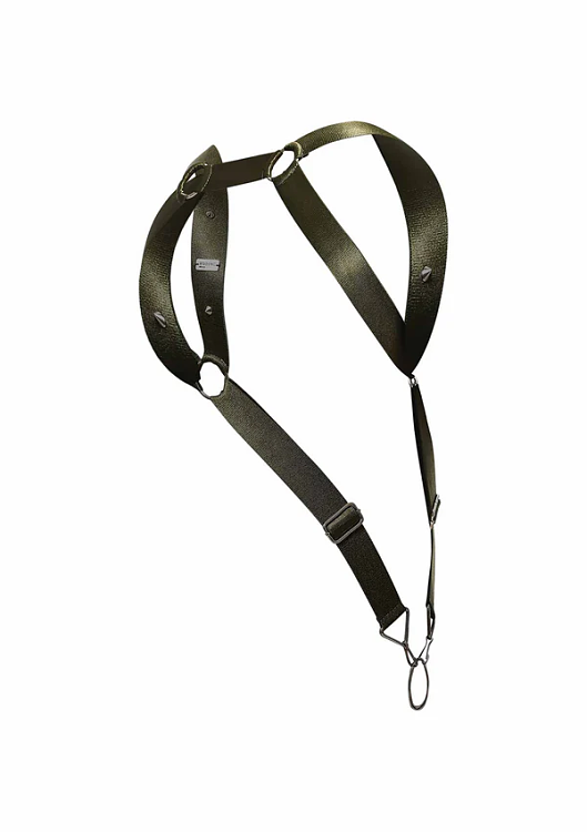 MOB Eroticwear DNGEON Back Belt with Adjustable Strap, One Size, Green