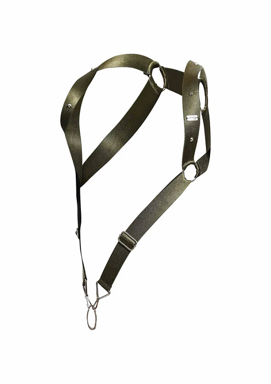 MOB Eroticwear DNGEON Back Belt with Adjustable Strap, One Size, Green