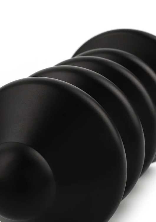 Mr. Steel Ass Blaster, Premium Aluminium Ribbed Anal Plug For Extra Stimulation, Medium, Black