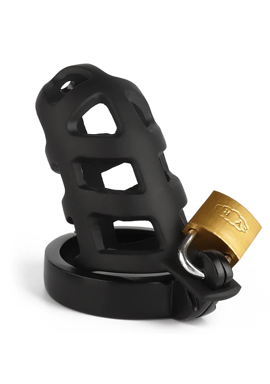 Mr. Steel Brutal Chastity Cage, Premium Stainless Steel Penis Cage, Black