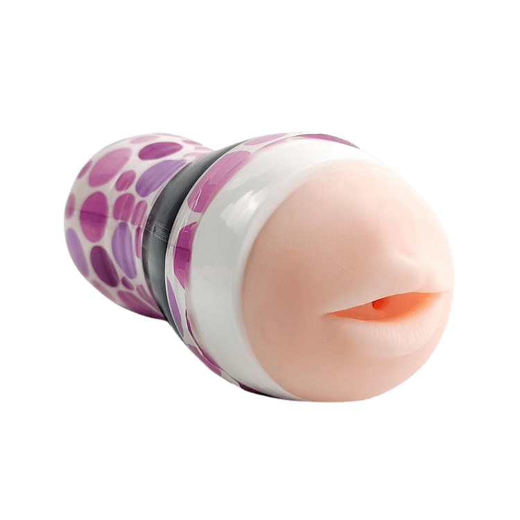 XXOO Male Mouth Masturbator with Bullet Vibrator, Αυνανιστήρι σε Σχήμα Στόματος με Bullet δονητή, 17cm, Purple